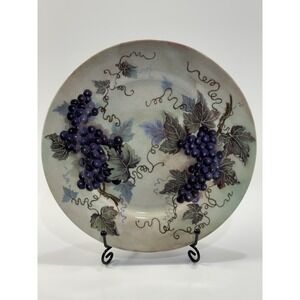 DECORATIVE  8" PLATE GRAPES ~ NOT FOR‎ FOOD USE~ MADE IN CHINA
